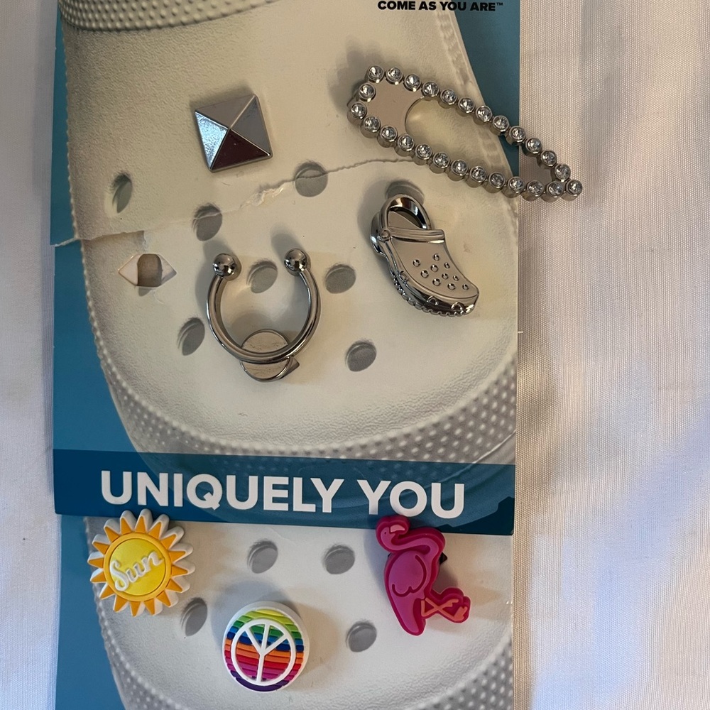 CROCS Kids'  7-Piece Mixed Bundle - Silver and Multicolored Summer Mix